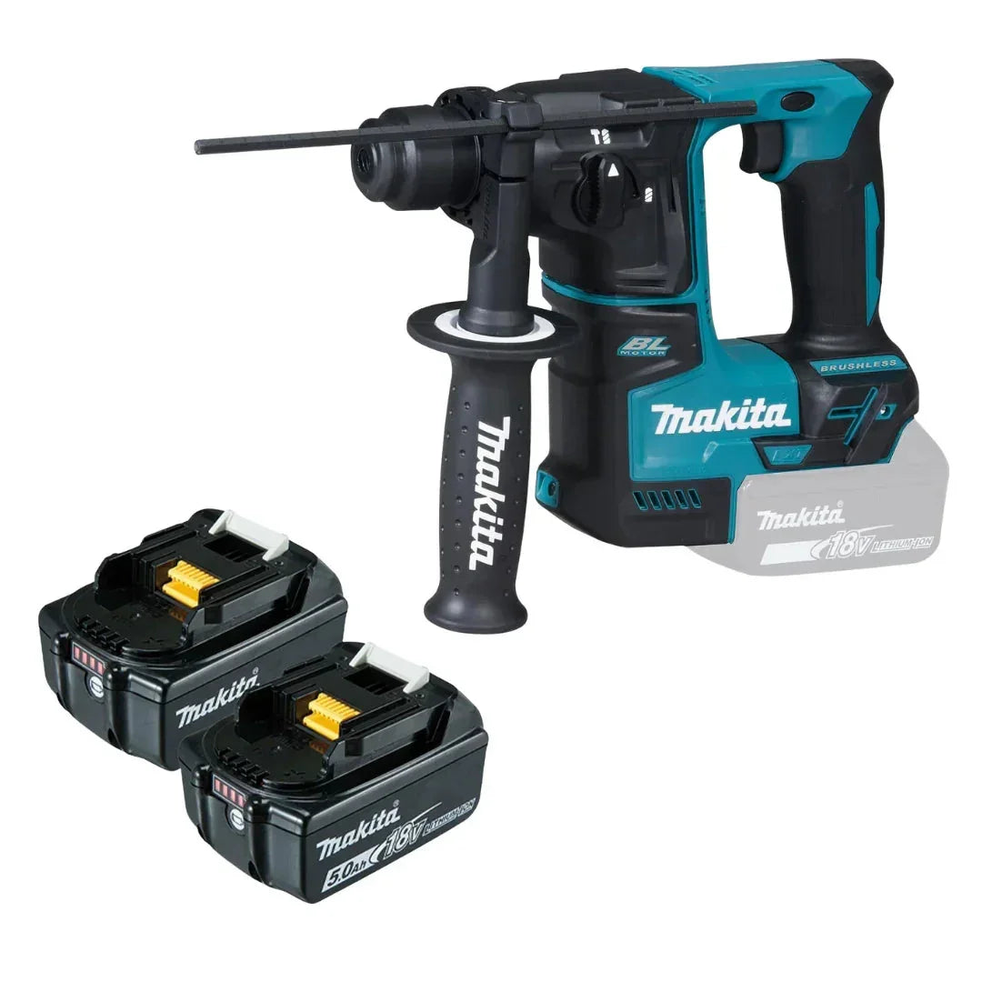 Makita Brushless Rotary Hammer 18V LXT Li-Ion & 2 x 5.0Ah Batteries